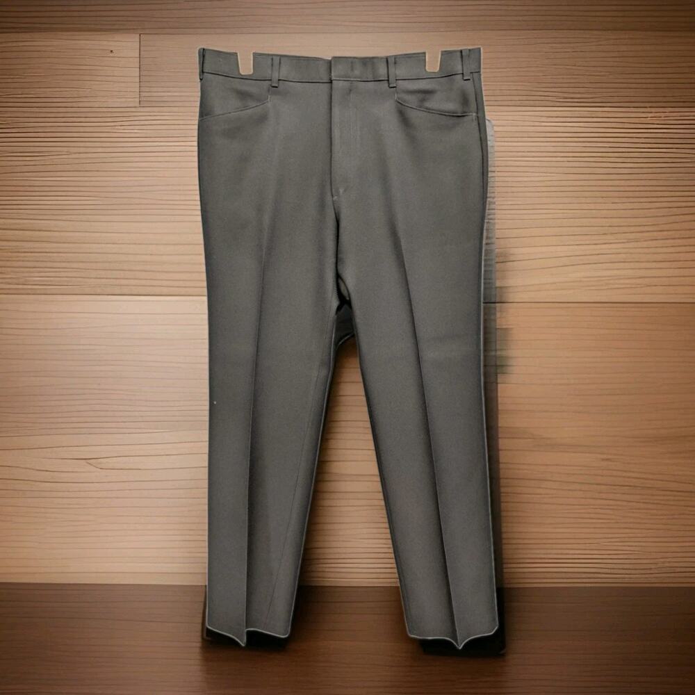 Vintage Levis Action Slacks Mens 36x31 Navy Flat Front Straight Leg